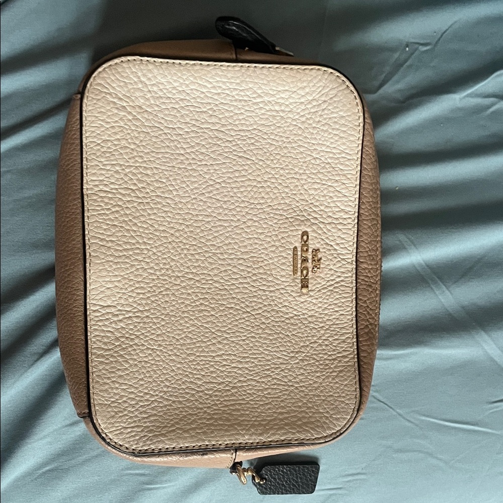 Coach Cream and Tan Leather Bag